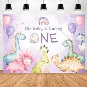 Aperturee 7x5ft Dinosaurs 1st Happy Birthday Backdrop